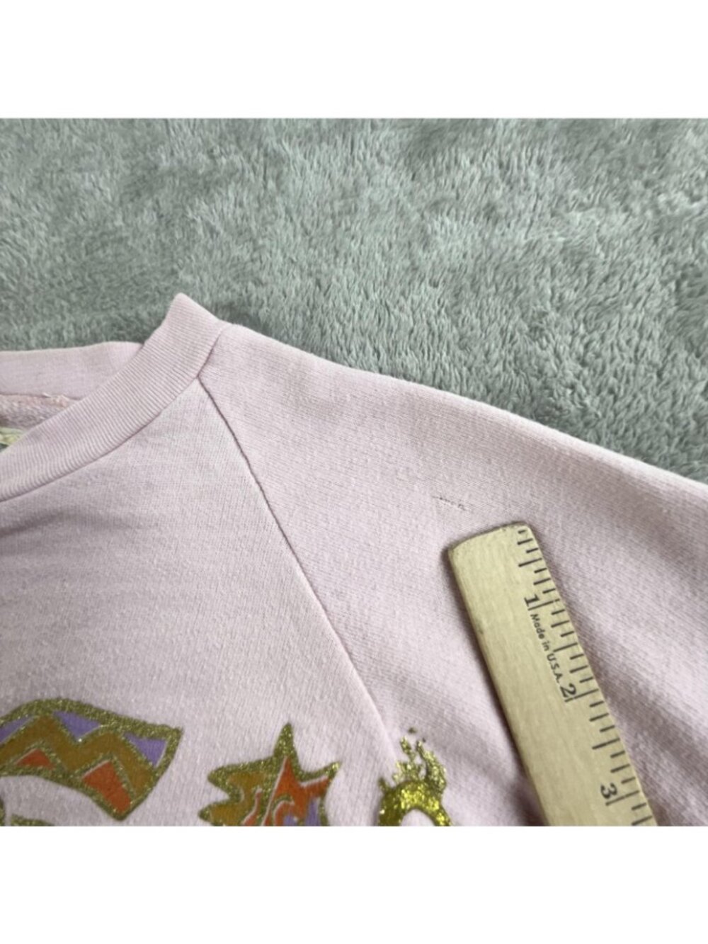Vintage Swiss Club Sweatshirt Womens XL Pink Horse Western Glitter Jewels 80s - Picture 4 of 16